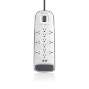 12-outlet Surge Protector with 8 ft Power Cord and Ethernet, Cable/Satellite and Telephone Protection
