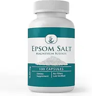 Epsom Salt (100 Capsules, 13500 mg Serving) (20 Capsules/Serving), Relieve Occasional Constipation, Improve Sleep, Detoxify The Body, All-Natural*