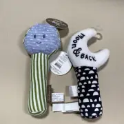 Demdaco Baby Earth Rattle And Moon And Back Rattle New Darling