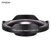 Andoer 37MM 0.3X Wide Angle Fisheye Lens Fit For Canon M31 M30 Camcorder I7W6