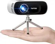 Mini Projector with Tripod【Auto Keystone】 Portable Projector 4K 1080P Supported, TOPTRO 20000 Lumen WiFi 6 Bluetooth Projector Home/Outdoor Movie Projector for TV Stick/PS5/Phone/HDMI