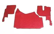 Red Eco Leather Floor Mats Covers for Renault Gama T420 Manual RightHandDrive