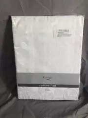 Cozynight White Linen Sheer Tier Light Filtering 36 x 45 in Curtain Panel Set