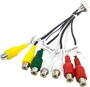 Suesacy 20 Pin Automotive Connector RCA Wiring Harness Adapter 7-Head RCA Audio/Video AUX Cable, 500452568
