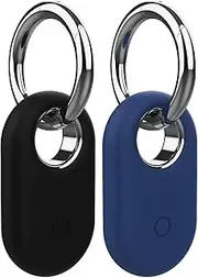 Case Compatible with Samsung Smart tag 2, Silicone Protective Case for Galaxy Smart Tag 2 with Key Ring, Anti-Scratch for Backpacks, Car Keys,Luggage, Valuables and More (2-Pack)