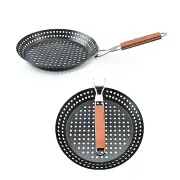 Grill Pan With Folding Handle BBQ Pan Grill Pan Indoor Square BBQ Grilling Pan