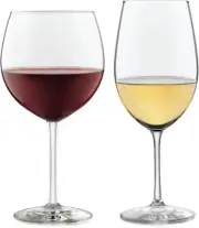 Libbey Vineyard Reserve Wine Glass Set of 12, Red and White Clear