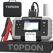 TOPDON BT600 Car Battery Tester 12V 24V, 100-2000 CCA Battery Tester with Printer, 3.5 Inch Colour Screen, 5.9 Foot Cable, Mini USB for Software Update, Available for DIY and Professionals