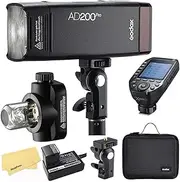 Godox AD200Pro with Godox XProII-C Flash Trigger for Canon Camera,TTL 2.4G HSS 1/8000s,2900mAh Battery,500 Full Power Flashes,0.01-1.8s Recycling