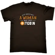 Never Understimate A Woman Who Loves Bitcoin - Mens Funny T-Shirt Tshirts