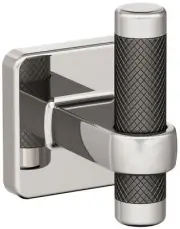 Amerock BH36563PNGM Bronx Single Robe Hook, Polished Nickel / Gunmetal
