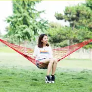 Nylon Rope Mesh Hammock Net Portable Hamaca Swing Sleeping Bed Outdoor Carry New