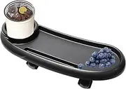 Stroller Snack Tray Adjustable Baby Pushchair Snack Tray with Cups Holder Removable Multifunction Stroller Organizer for Stability Convenience, Phone Holder Tray Upgraded Design for Joggers
