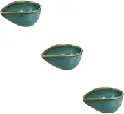 FRCOLOR 3 Pcs Aromatherapy Dish Soy Sauce Essential Oil Plates Small Bowls with Lids Cereal Bowls Ceramic Dip Bowls Replacement Ceramic Trinket Tray Vinegar Bowl Ceramics Large