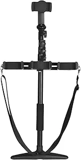 Labymos 160cm/63in Foldable Selfie Stand with 1/4in Ballhead Multi-Angle Adjustable 3 Sections with Tri-Clips Phone Holder Mount Cold Shoe Adapter & Lanyard for Outdoor Walking Live Streaming Studio