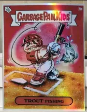 Garbage Pail Kids Mike Trout Fishing 8.5x11 Custom Refractor Holographic Sticker