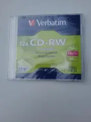 (1) Verbatim CD-RW 80min 700 MB 8-12x Rewritable Disc