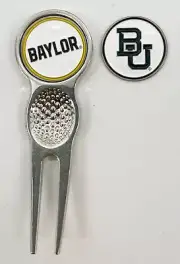 Collegiate NCAA Golf Divot Repair Tool Ballmark Silver BAYLOR BEARS