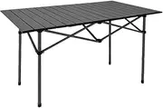 Folding Portable Camping Table Aluminum Outdoor Table Storage 50kg Capacity Roll-Up Design for Outdoor Camping, Picnics (Black)