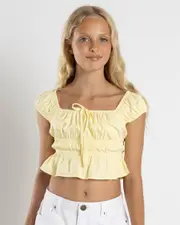 [Ava And Ever] Ava And Ever Girls' Lulu Crop Top in Lemon Size 14 14 Lemon