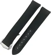 [AEHON] Folding Buckle Nylon Leather Watchband 20mm for Omega Seamaster AQUA TERRA 150 GMT Curved End Watch Strap