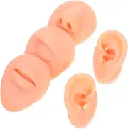 SECFOU Silicone Ear Models Set Model Practice Ear Training for Realistic Simulati