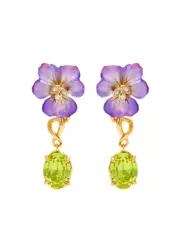 Alexis Bittar Pansy 14kt Gold-plated Drop Earrings - Purple ONE SIZE