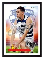 Framed 2024 Geelong Cats AFL Finals Football Poster - Jeremy Cameron - 84 x 59cm