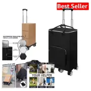 Versatile Swivel Wheel Trolley Cart with Insulated Bag for Groceries & Tools