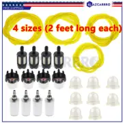 4 Sizes Tygon Fuel Filter Line Primer Bulb Kit Set For Poulan Chainsaw 530095646