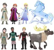 9Pcs Frozen Cake Toppers Birthday Party Supplies Decorations Action Figures Toys Frozen Figurines Toys Cake Toppers Lovely Mini Toys Birthday Party Favor for Kids Fans Collection Room Decor