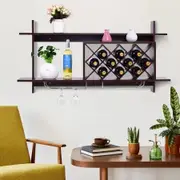 Wall-mounted Wine Rack with Glasses Holder for Kitchen/Living Room/Bar