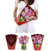 3D Pop Up Bouquet Greeting Cards Kit Festive Forever Paper Flower Bouquet with Note Card-Style 1