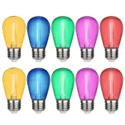 LED Colored S14 Replacement String Light Bulbs E26 Base for Halloween Christmas