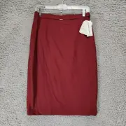 Basler Skirt Womens 10 Red Wool Blend Pencil NWT