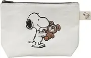 Nakajima Corporation Peanuts Snoopy & Bear Cosmetic Pouch, Mocha 215437-25 H 4.7 x W 7.5 x D 2.0 inches (12 x 19 x 5 cm)