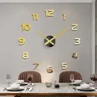 Big Wall Clock To Quartz 3D Sticker Mirror, DIY, DIY, Decor