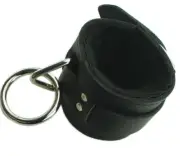Spartacus Leather Wrist Restraint with Black Faux Fur Spartacus Enterprises