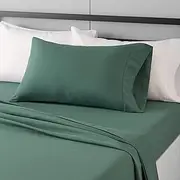 Amazon Basics Lightweight Super Soft Easy Care Microfiber 36-cm Deep Pockets Sheet Set, Twin, Emerald Green