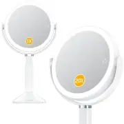 Lighted Makeup Mirror with Lights and Magnification 20X, Adjustable Height, 4...