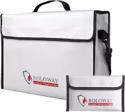 ROLOWAY Fireproof Document & Money Bags, Large Fireproof & Water Resistant Bag x