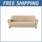 Eco-Friendly Waterproof Sofa Cover with Non-Slip Design - Machine Washable Beige