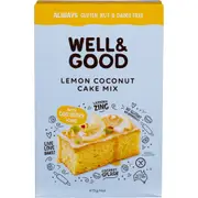 Well & Good Lemon Coconut Cake Mix with Goji Berry Icing 475g