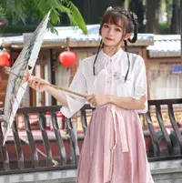 在飛比找松果購物優惠-中國風漢元素改良日常短裙古風學生表演服 (8折)