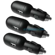 3X DUAL PORT USB CAR CHARGER ADAPTER BLACK GALAXY NOTE NEXUS ONE EVO KINDLE FIRE