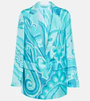 [Etro] Etro Paisley silk twill blazer AU 12 blue