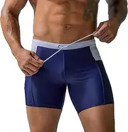 [Aosufei] Men's Slim Fit Stretchy Beach Shorts Soft Quick Dry Surf Shorts Drawstring Breathable Swim Trunks