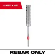 Milwaukee Rebar Cutter Masonry Bit 1-3/8" x 12" SDS Plus Carbide for Concrete