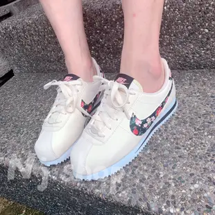 Nike Cortez 阿甘鞋 女鞋 休閒鞋 花卉 花花 BQ5297100 米白色 米色