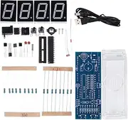 WOFASHPURET Digital Alarm Clock Kit, 1 Set DIY Rotating Digital LED Display Module Alarm LED Components Soldering Practice DIY Timer Kit for Home School Office